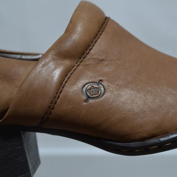 Born Kinney Brown Leather Heeled Ankle Boots Size 8.5 - Picture 6 of 9